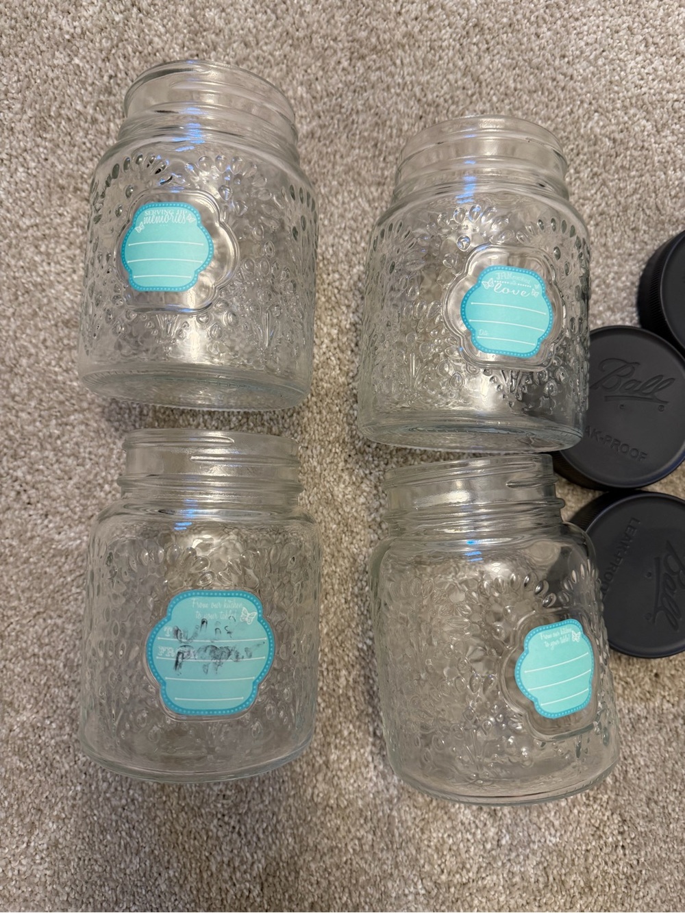 the Pioneer Woman 4 Betsy Storage Mason glass Jars   & ball jar lids